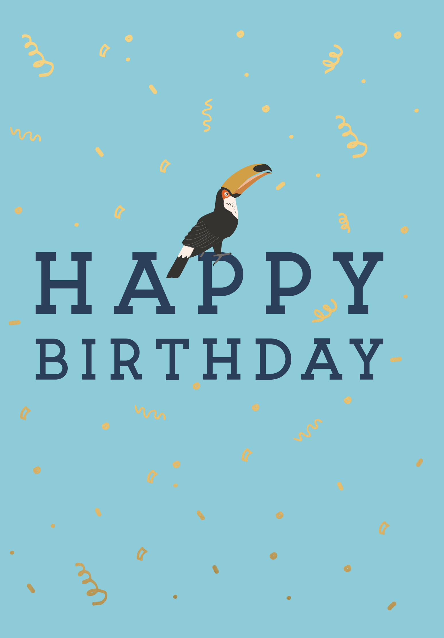 Greeting Card Bird Party - Birthday Toucan
